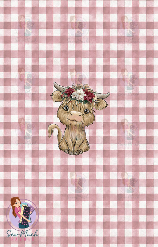 CHRISTMAS Pre-Order: Highland Cow Red PANEL