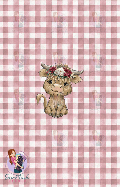 CHRISTMAS Pre-Order: Highland Cow Red PANEL
