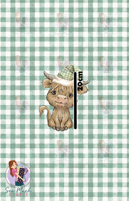 CHRISTMAS Pre-Order: Highland Cow Green PANEL