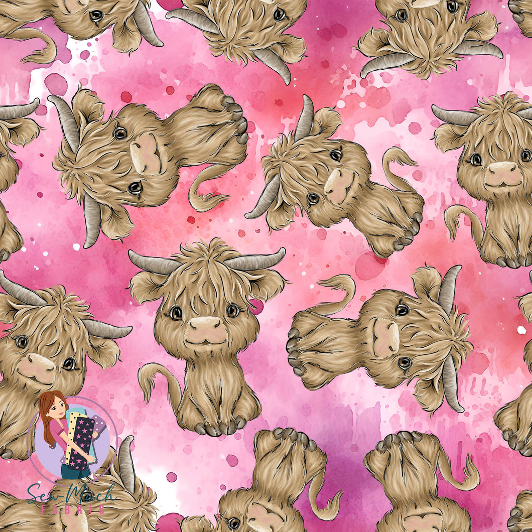 Highland Cow Pink | Woven | Retail | Average Scale