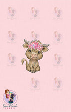 Load image into Gallery viewer, CHRISTMAS Pre-Order: Highland Cow Pink &#39;PANEL&#39;

