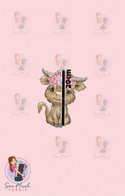 Load image into Gallery viewer, CHRISTMAS Pre-Order: Highland Cow Pink &#39;PANEL&#39;
