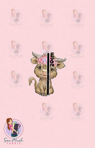 CHRISTMAS Pre-Order: Highland Cow Pink 'PANEL'