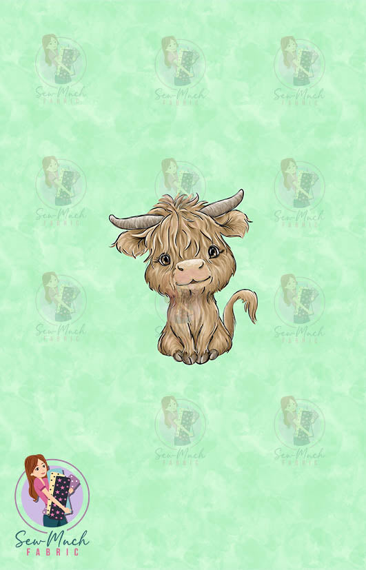 AUGUST Pre-Order (2): Highland Cow Western Green PANEL
