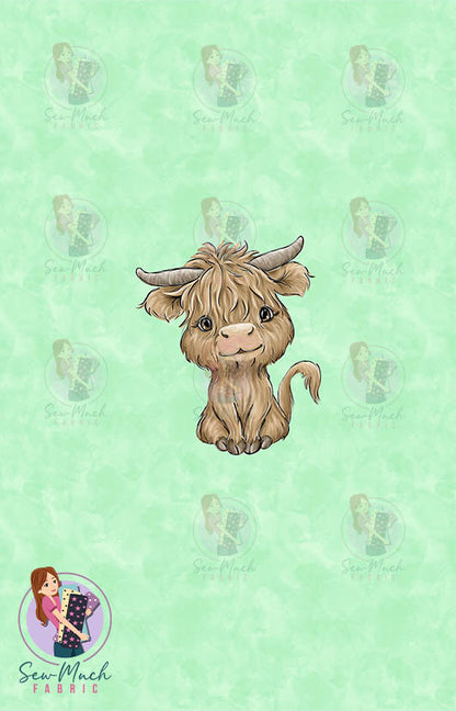 AUGUST Pre-Order (2): Highland Cow Western Green PANEL