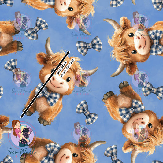 Cows Blue Bows | Woven | Retail | Average Scale