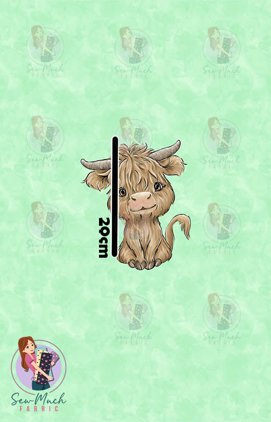 AUGUST Pre-Order (2): Highland Cow Western Green PANEL