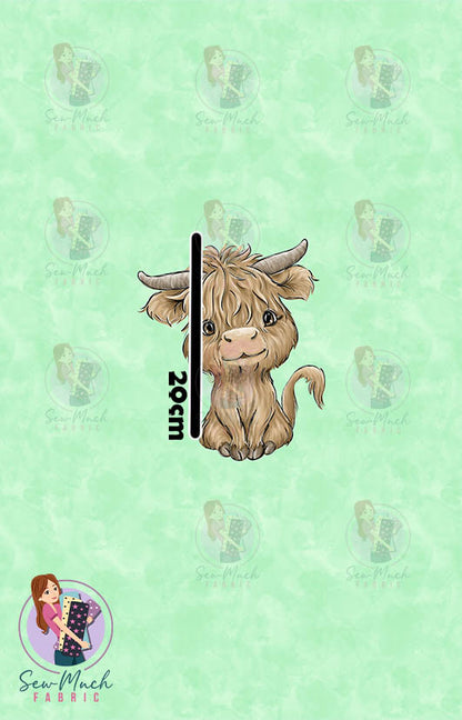AUGUST Pre-Order (2): Highland Cow Western Green PANEL