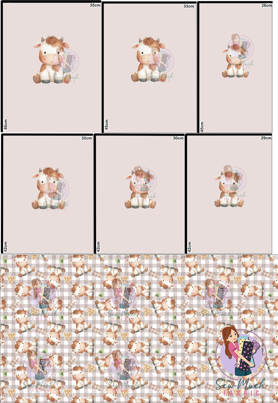 SEPTEMBER Pre-Order (1): Cow 'PANEL FOR ROMPERS'