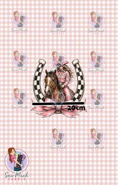 JULY Pre-Order (1): Horseshoe Pink Gingham PANEL