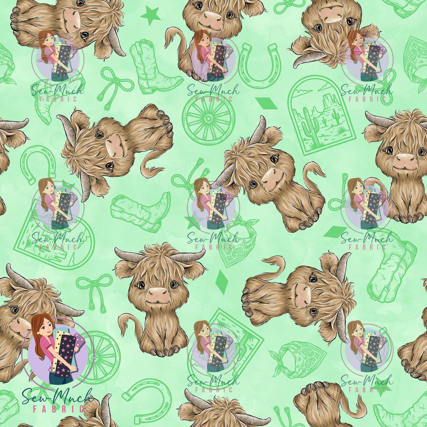 AUGUST Pre-Order (2): Highland Cow Western Green