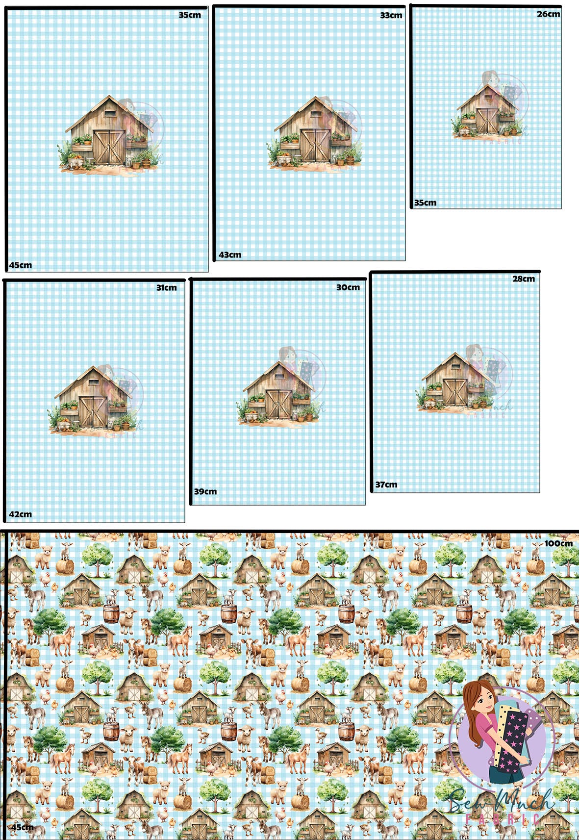 Unlimited Pre-Order: Farm Blue 'PANEL FOR ROMPERS'