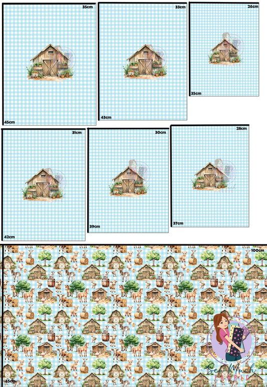 Unlimited Pre-Order: Farm Blue 'PANEL FOR ROMPERS'