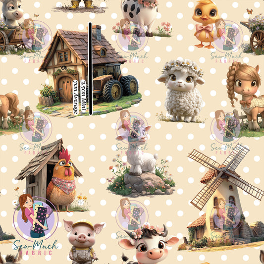 Farm Animals Beige | Knit | Retail | Average Scale