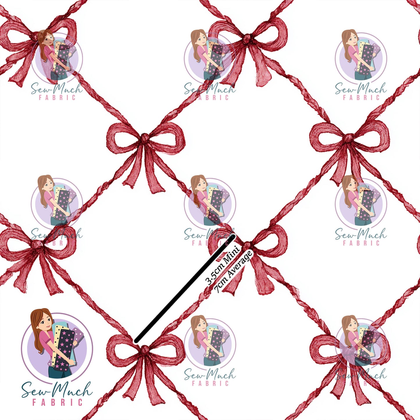 Christmas: Red Bows | Woven | Retail | MINI Scale