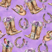 Load image into Gallery viewer, APRIL Pre-Order (2): Boots and Horseshoe Purple
