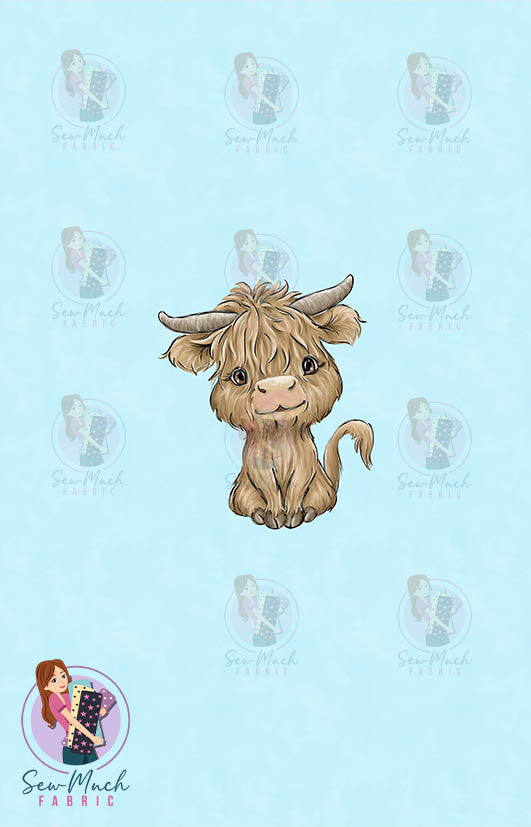 AUGUST Pre-Order (2): Highland Cow Western Blue PANEL