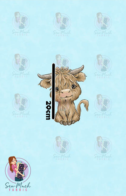 AUGUST Pre-Order (2): Highland Cow Western Blue PANEL