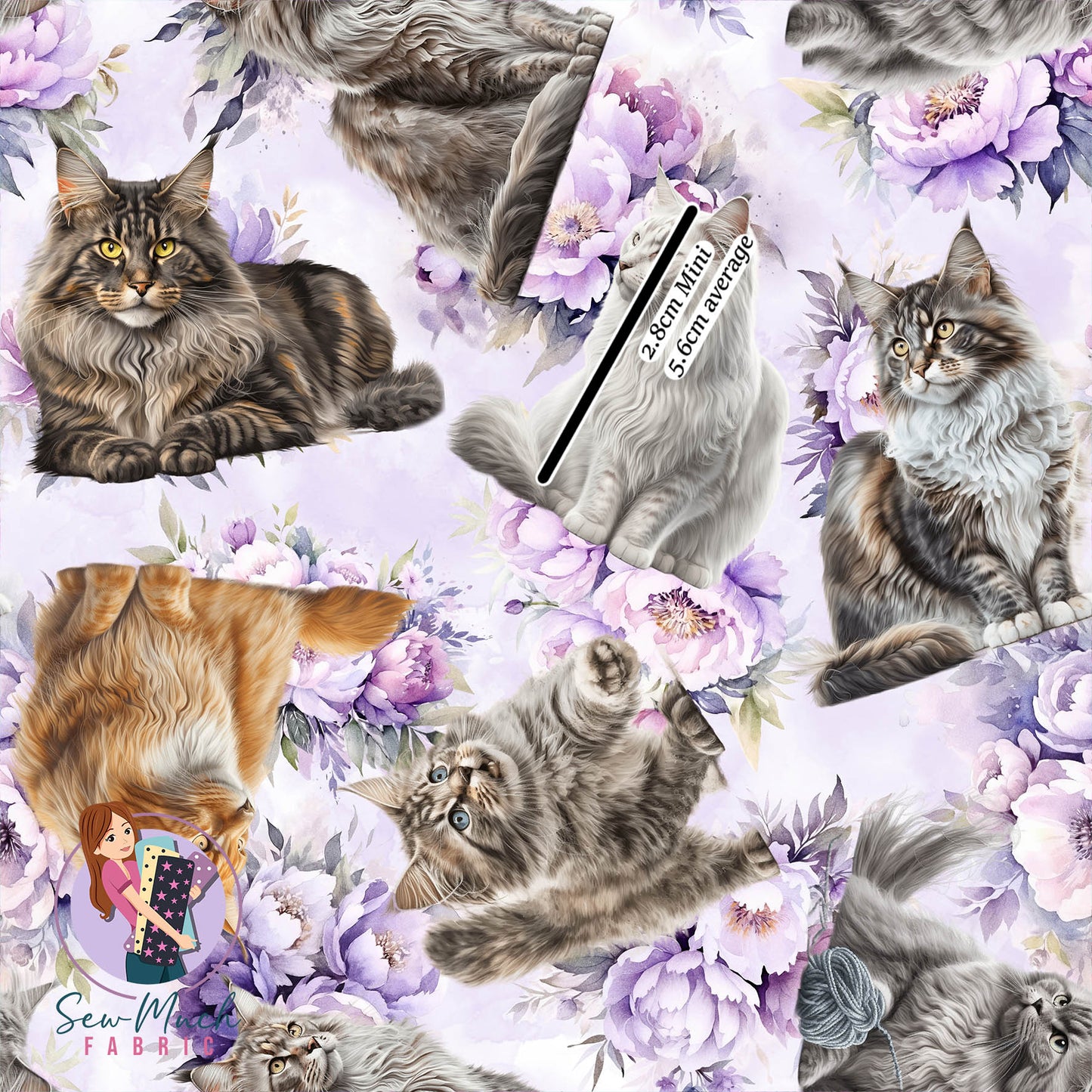 Maine Coon Floral | Woven | Retail | Average Scale
