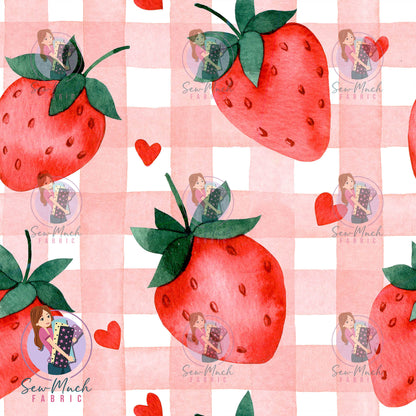 Strawberry Gingham | Canvas | Retail | Average Scale