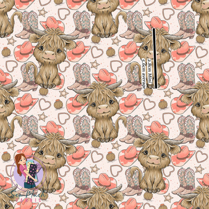 Highland Cow Cowgirl | Canvas | Retail | Average Scale