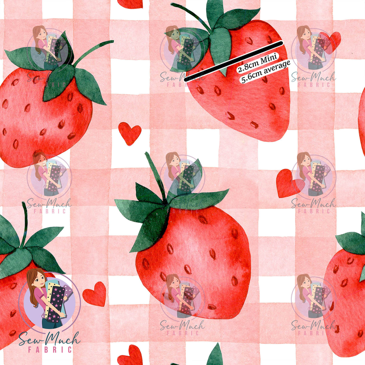 Strawberry Gingham | Woven | Retail | MINI Scale