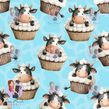 Load image into Gallery viewer, AUGUST Pre-Order (1): Cow Cupcakes Blue
