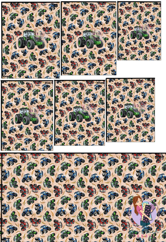 Unlimited Pre-Order: Tractors Assorted 'PANEL FOR ROMPERS'