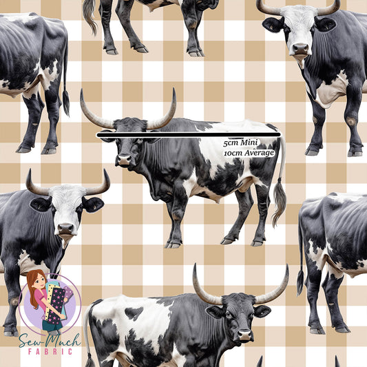 Black & White Bulls | Canvas | Retail | MINI Scale