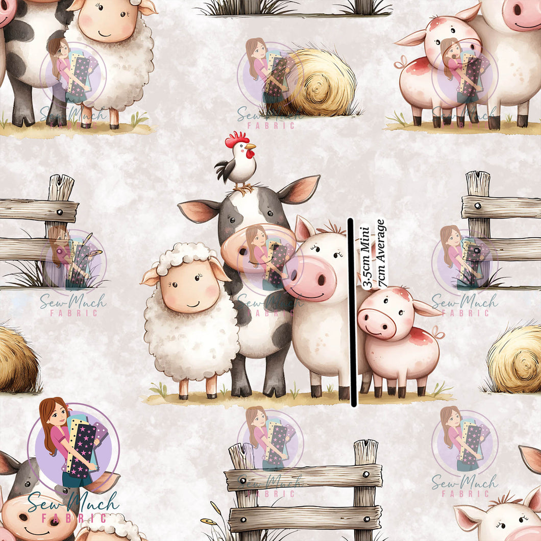 Farm Animals | Double Flannel Fleece | Retail | Average Scale