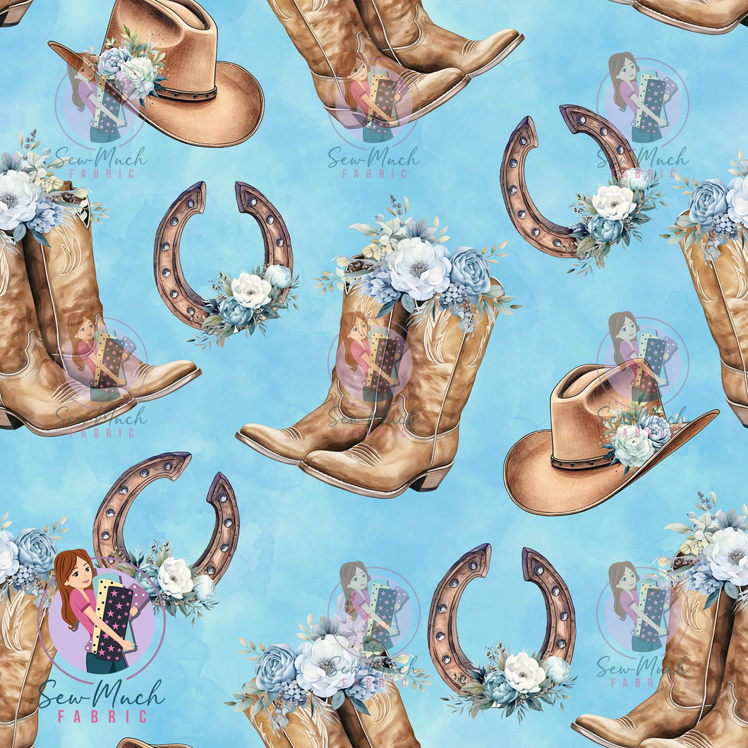 APRIL Pre-Order (2): Boots and Horseshoe Blue Floral