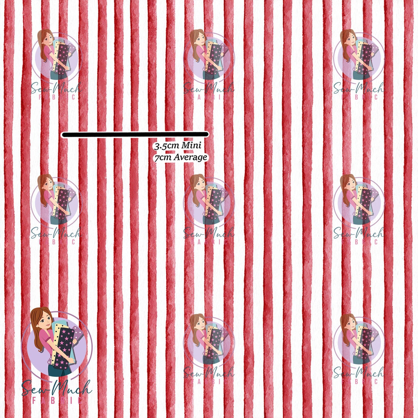 Christmas: Red Stripes | Woven | Retail | MINI Scale