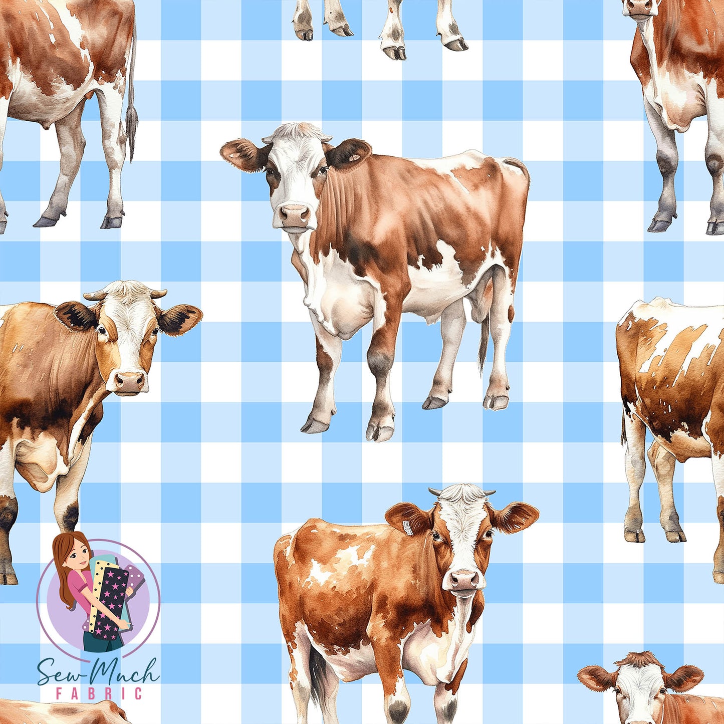 Unlimited Pre-Order: Ayrshire Cow Blue Gingham