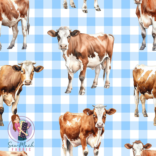 Unlimited Pre-Order: Ayrshire Cow Blue Gingham