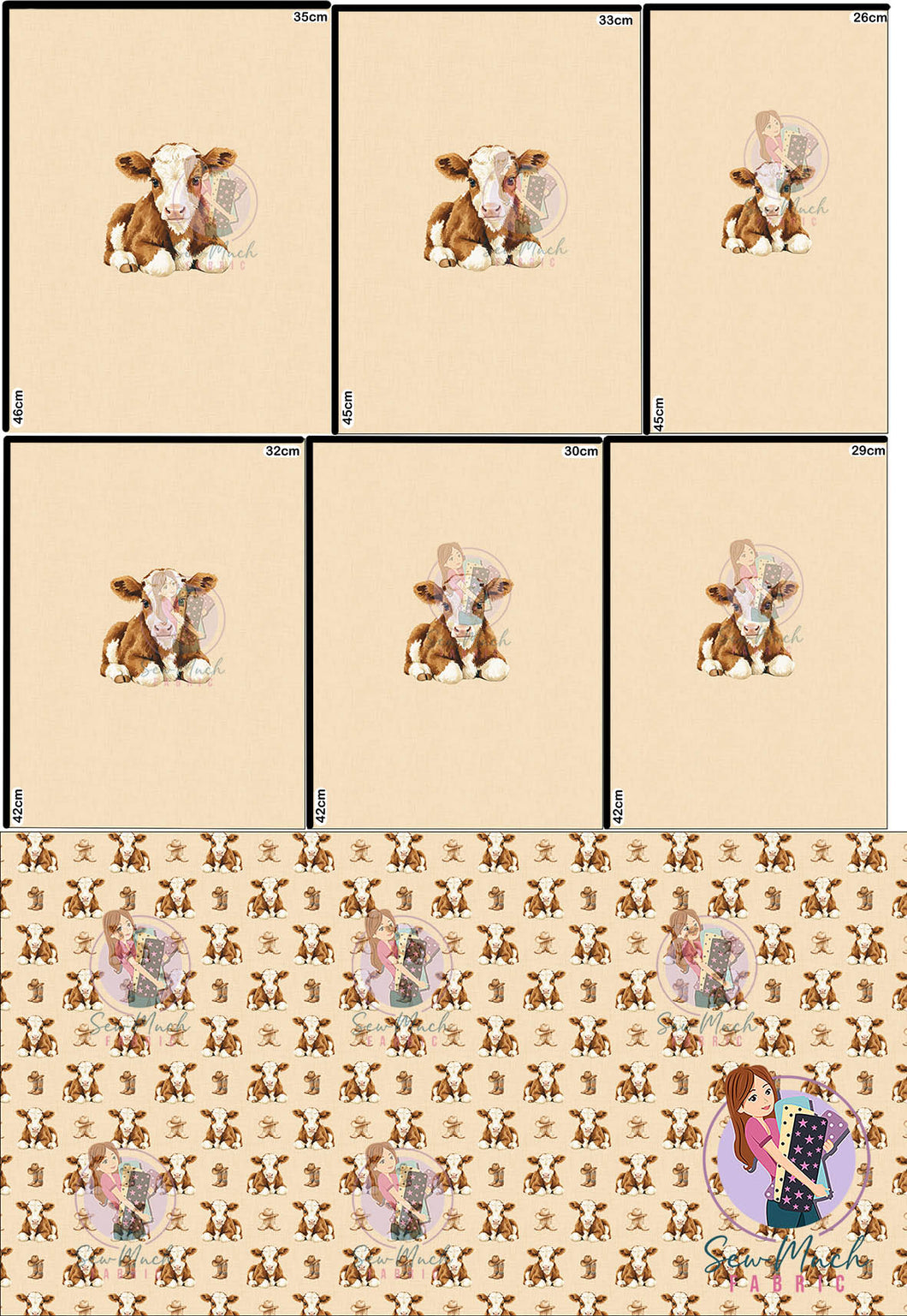 NOVEMBER Pre-Order (2): Cows 'PANEL FOR ROMPERS'