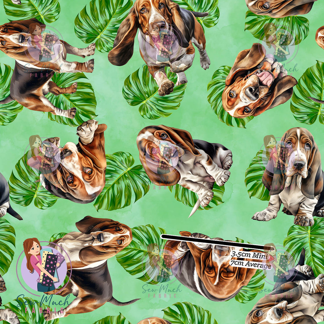 Basset Hound Jungle Leaves | Waterproof Canvas | Retail | MINI Scale