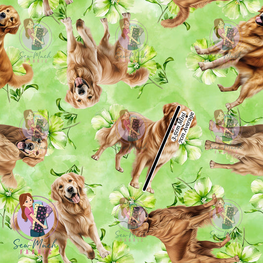 Golden Retriever Floral | Woven | Retail | MINI Scale