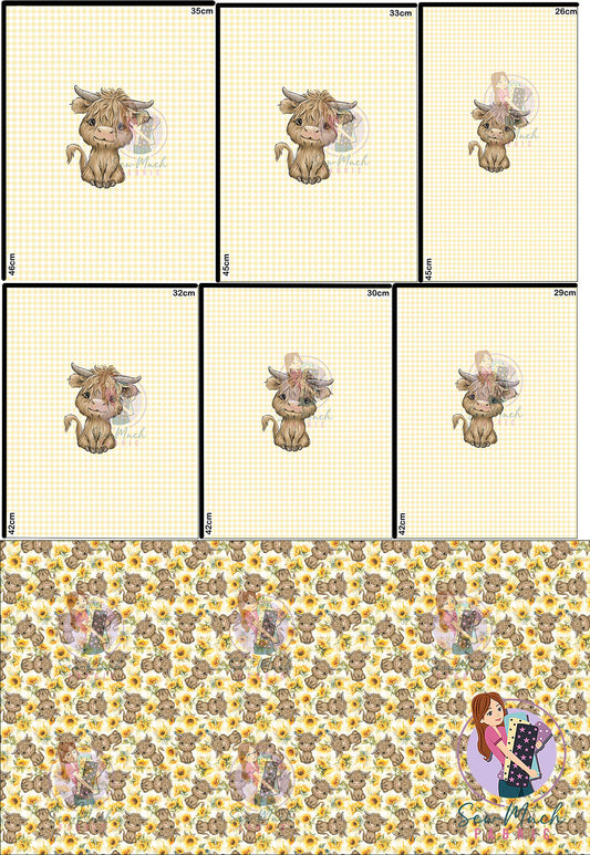 Unlimited Pre-Order: Highland Cow 70 'PANEL FOR ROMPERS'