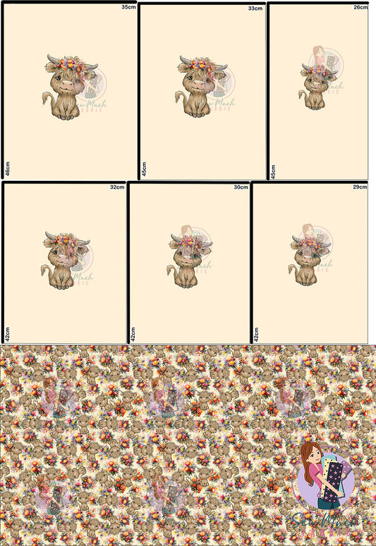 Unlimited Pre-Order: Highland Cow 76 'PANEL FOR ROMPERS'