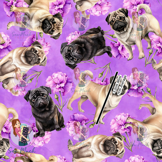 Pug Purple Floral | Knit | Retail | Average Scale