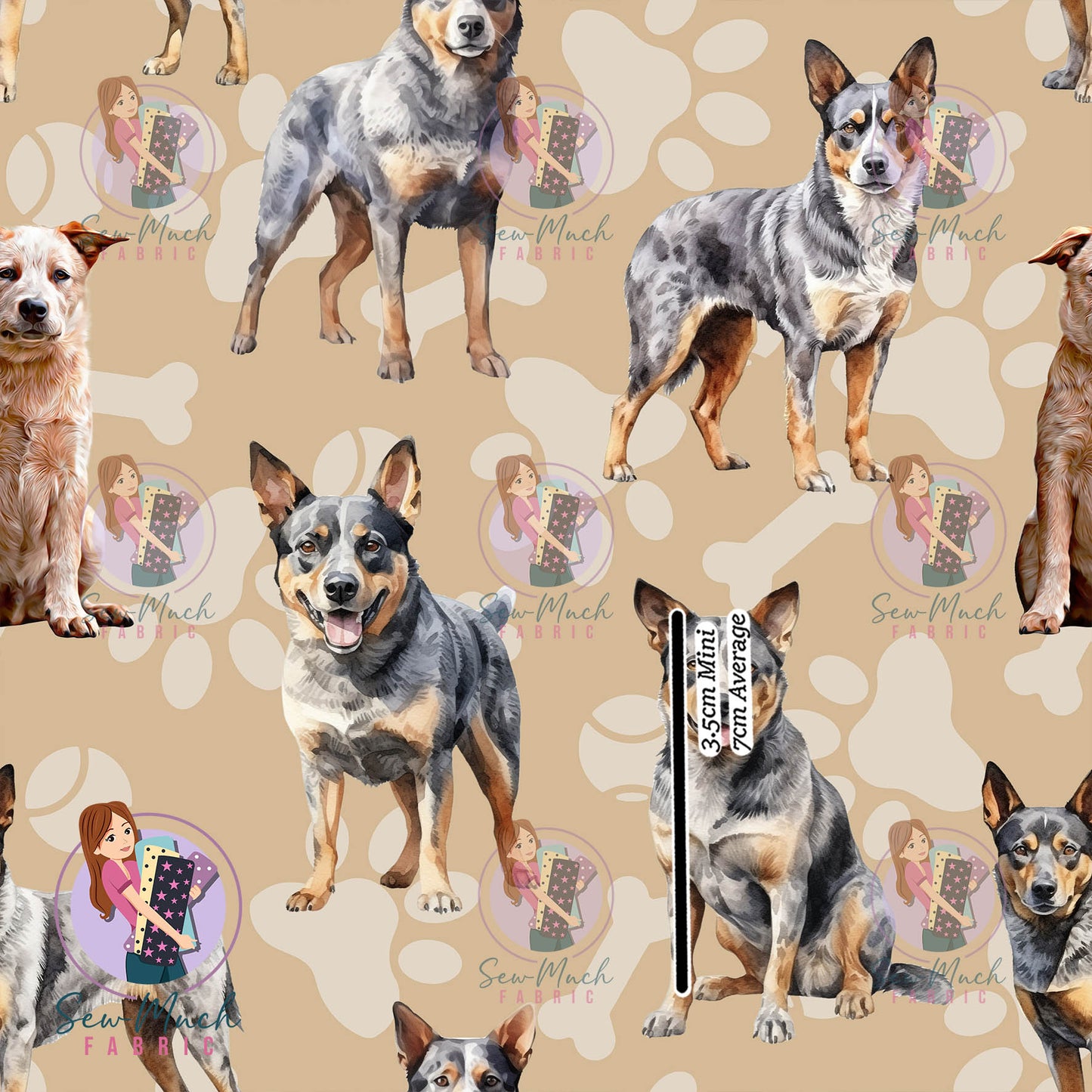 Australian Cattle Dog Beige | Woven | Retail | MINI Scale