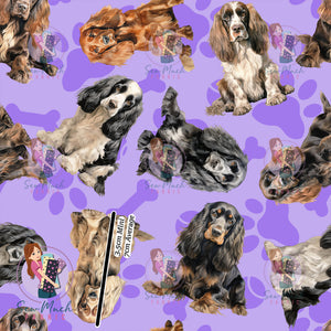 Purple Cocker Spaniel | Cotton Twill | Retail | MINI Scale