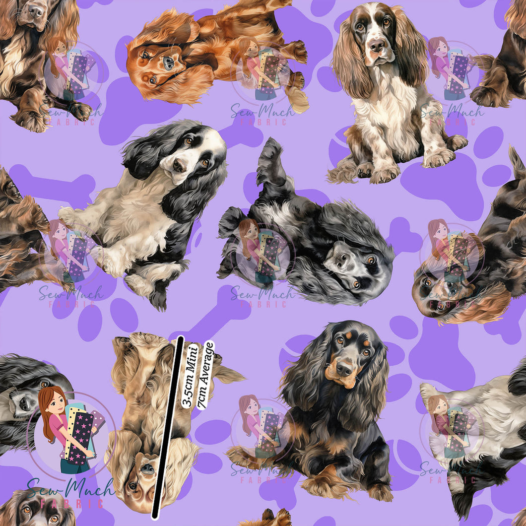 Purple Cocker Spaniel | Cotton Twill | Retail | MINI Scale