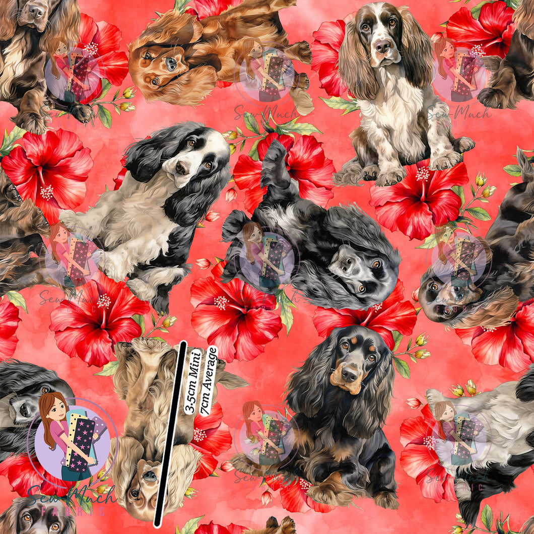 Cocker Spaniel Red Floral | Canvas | Retail | MINI Scale