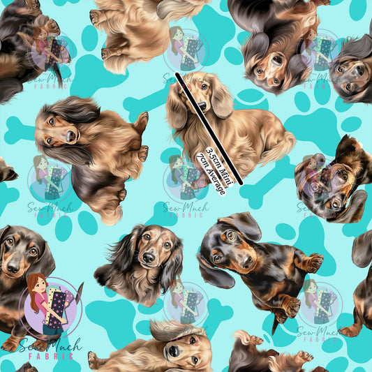 Dachshund Teal | Woven | Retail | Average Scale