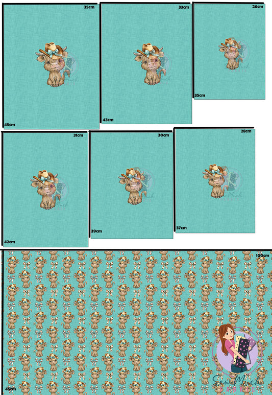 Unlimited Pre-Order: Highland Cow 48 'PANEL FOR ROMPERS'