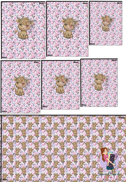 Unlimited Pre-Order: Highland Cow 64 'PANEL FOR ROMPERS'