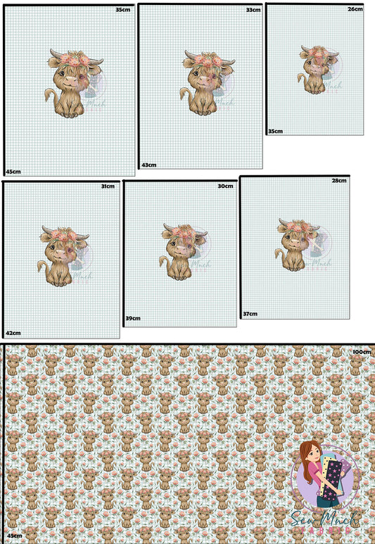 Unlimited Pre-Order: Highland Cow 65 'PANEL FOR ROMPERS'