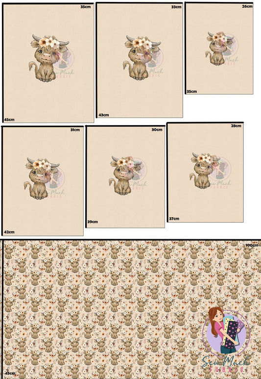 Unlimited Pre-Order: Highland Cow 66 'PANEL FOR ROMPERS'