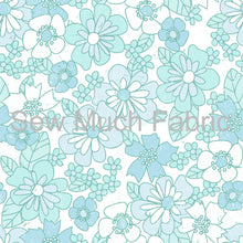 Load image into Gallery viewer, Aqua Ditsy Vintage Floral | Bamboo Lycra | Retail | Average Scale
